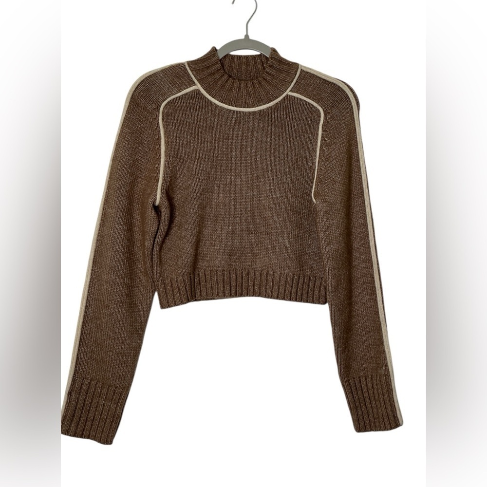 dh New York Ribbed Knit Crop Sweater Trim Accent XSmall